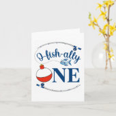 O-vis-bondgenoot One Vissen Boy Eerste Verjaardag  Kaart (Gele Bloem)