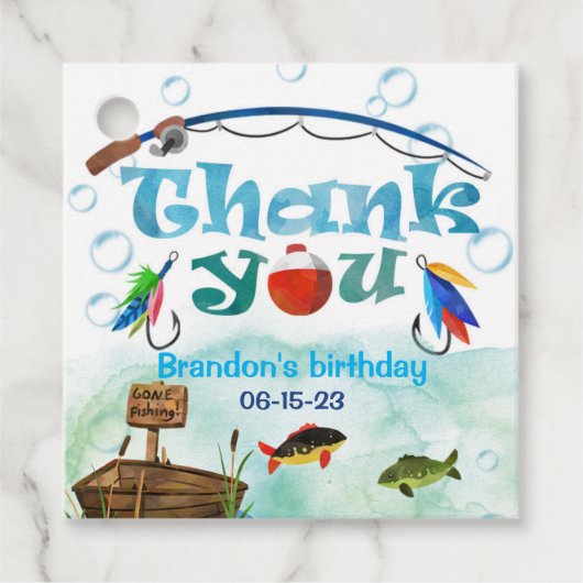 O-vis-bondgenoot, weg Gevist, kleine visser partij Bedankjes Labels (Voorkant)