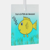 O-visaal Geweldige zwemCartoon Vis Glas Ornament (Voorkant Rechts)