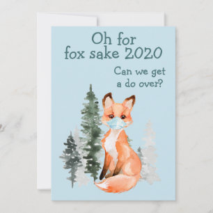 O voor Fox Sake 2020 Do-over Feestdagenkaart