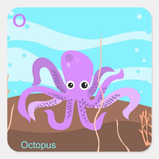 O voor octopus Sticker (Voorkant)