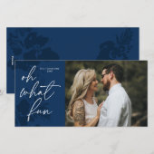 O wat leuk helder kerstblauw kerstkaart (Voorkant / Achterkant)