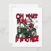 O wat leuk is het om Kerstboeren te berijden Uitnodiging Briefkaart (Voorkant / Achterkant)