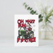 O wat leuk is het om Kerstboeren te berijden Uitnodiging Briefkaart (Staand voorkant)