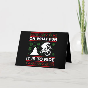 O wat leuk is het om met de fiets kerst te vieren bedankkaart