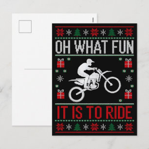 O wat leuk is het om motorrijder Kerstman te zijn Feestdagenkaart