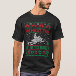 O wat leuk is het om op een sneeuwscooter te rijde t-shirt
