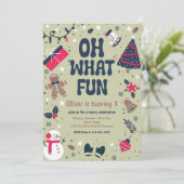 O wat leuk | Kerst Winter Verjaardagsfeestje Kaart (Staand voorkant)