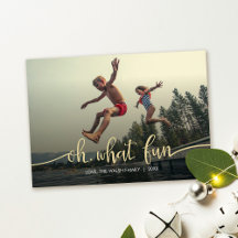 O, Wat Leuk! Platte Kerst Fotokaart