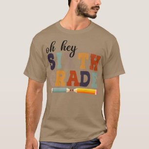 O, zesde klas terug naar school voor studenten en t-shirt