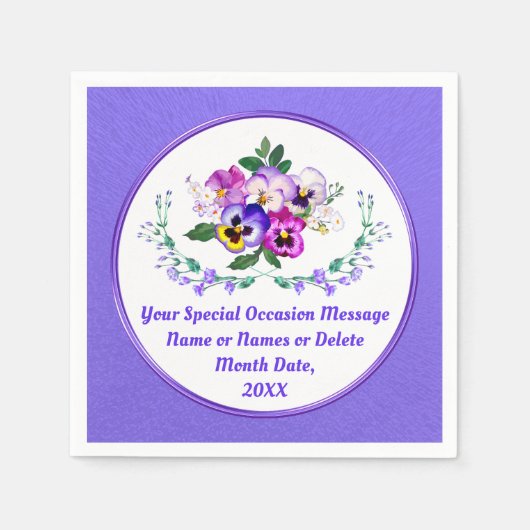 O zo Mooie Persoonlijke Viooltjes Papieren Servetj Servet (Voorkant)