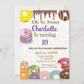 O Zoete Donut Feest Uitnodiging (Voorkant)