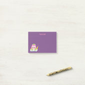 O zo'n schattige roze uil post-it® notes (Op bureau)