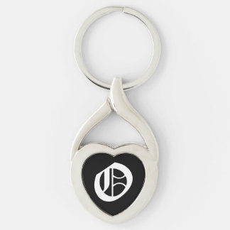 "O" zwarte hoofdketting Sleutelhanger