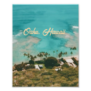 Oahu Hawaï Eiland Reis Souvenir Foto Afdruk