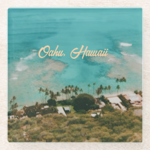 Oahu Hawaï Eiland Reis Souvenir Glazen Onderzetter