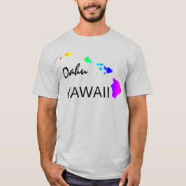 OAHU - HAWAÏ EILANDEN NEON REGENBOOG T-SHIRT