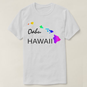 OAHU - HAWAÏ EILANDEN NEON REGENBOOG T-SHIRT