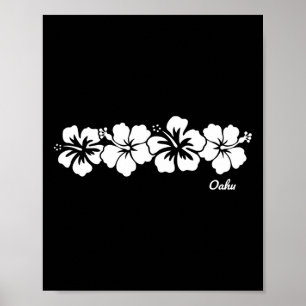 Oahu Hawaï souvenirs hibiscus bloem vakantie Hawa Poster