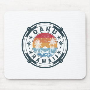 Oahu Hawaï strand zomer vakantie vintage zonsonder Muismat