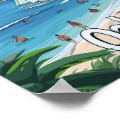 Oahu Hawaii Affiche de voyage Art Imprimer Poster (Coin)