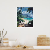 Oahu Hawaii Affiche de voyage Art Imprimer Poster (Cuisine)