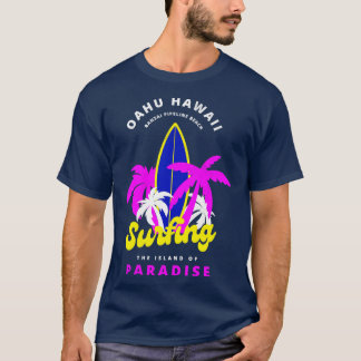 Oahu Hawaii Banzai Pipeline Beach Surfing Island P T-shirt