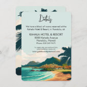 Oahu Hawaii Beach Palm Tree Bruiloft Behuizing Kaa Informatiekaartje (Voorkant / Achterkant)