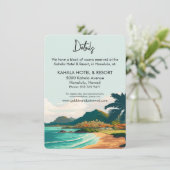 Oahu Hawaii Beach Palm Tree Bruiloft Behuizing Kaa Informatiekaartje (Staand voorkant)