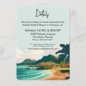 Oahu Hawaii Beach Palm Tree Bruiloft Behuizing Kaa Informatiekaartje (Voorkant)