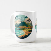 Oahu Hawaii Beach  Retro Koffiemok (Voorkant links)