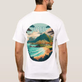 Oahu Hawaii Beach  Retro T-shirt (Achterkant)