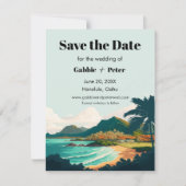 Oahu Hawaii Bruiloft Save the Date Kaart (Voorkant)