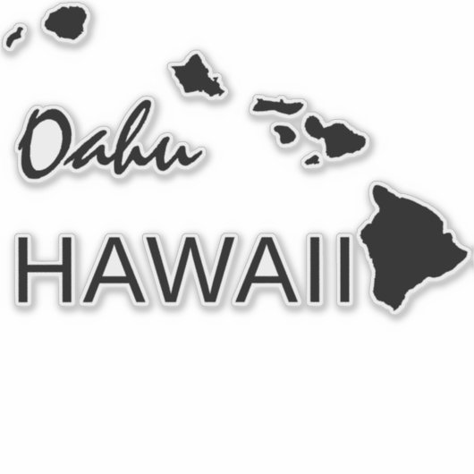 OAHU - HAWAII-EILANDEN STICKER (Voorkant)