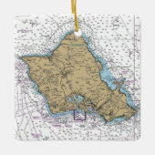 Oahu Hawaii Nautical Chart Keramisch Ornament (Voorkant)