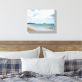 Oahu Hawaii Ocean Waves & Beach Canvas Afdruk (Insitu (Slaapkamer))