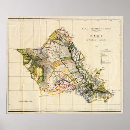 Oahu, Hawaii Poster (Voorkant)