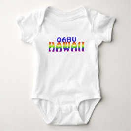 Oahu Hawaii regenboog woorden baby outfit Romper