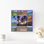  Oahu, Hawaii Square Wall Clock Vierkante Klok (Huis)