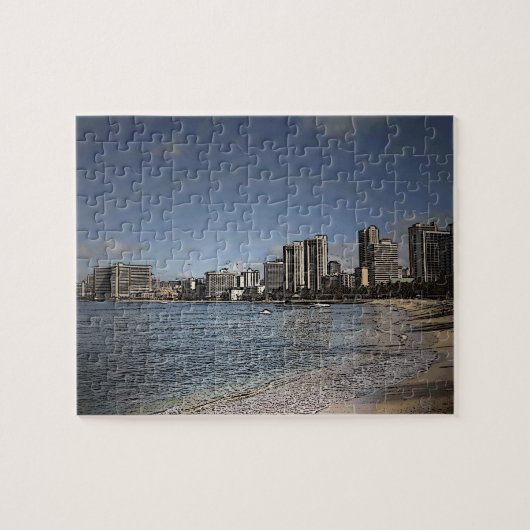 Oahu Hawaii Waikiki puzzle strandplaats Legpuzzel (Horizontaal)