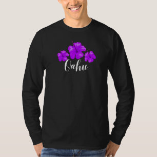 Oahu Hawaiian Islands Hibiscus Flower Hawaii Surf T-shirt