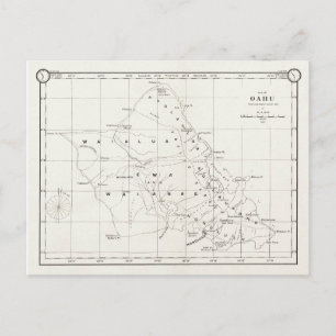 Oahu Island, Hawaii,  kaart 1887