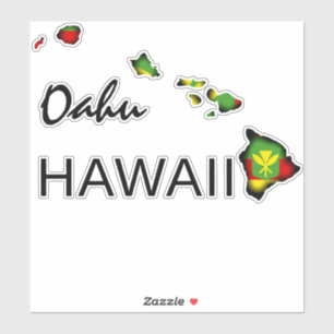 OAHU - KANAKA MAOLI HAWAII EILANDEN ZWART STICKER