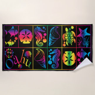 Oahu kleurrijke zeeleven badhanddoek