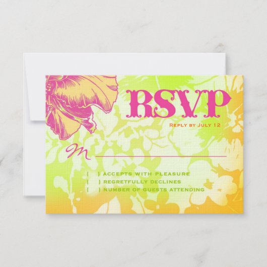 OAHU RSVP papier de lin floral (Devant)