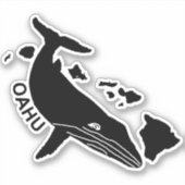 Oahu - Sticker à bosse des îles Hawaii (Devant)