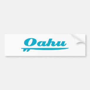 Oahu surfplanblauw bumpersticker