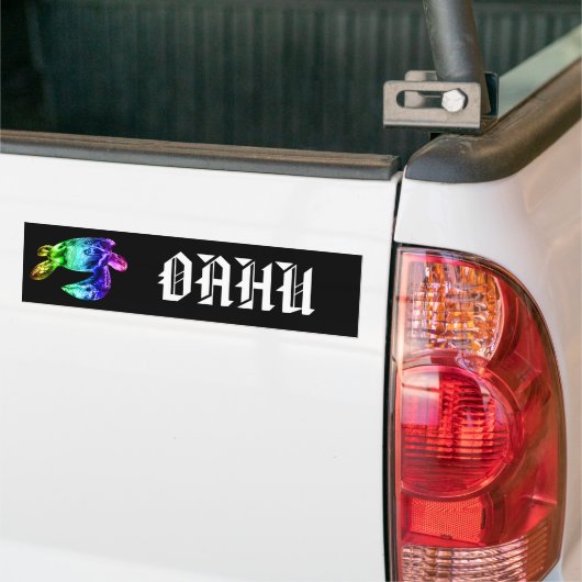 OAHU - Tribal Honu Rainbow Bumpersticker (Op Truck)