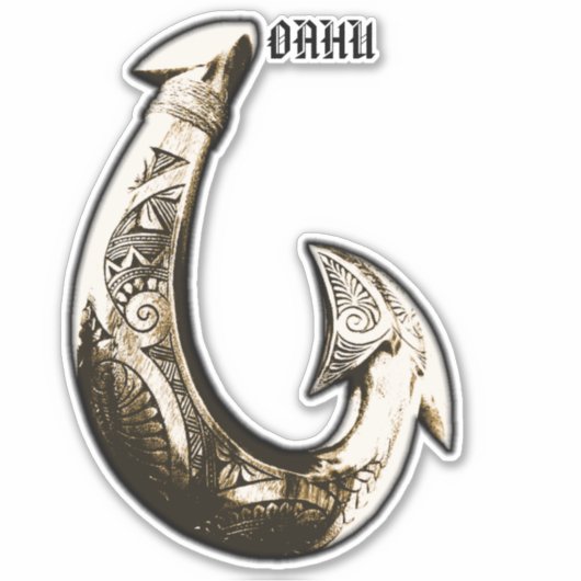 Oahu Tribal Hook Sticker (Voorkant)