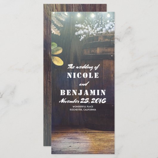 Oak Barrel Rustieke Barn Baby's ademprogramma's Programma (Voorkant / Achterkant)